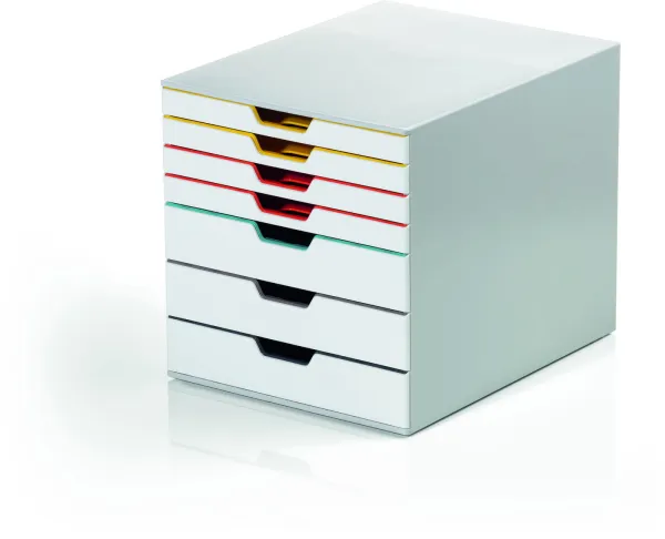 Durable Varicolor A4 cajonera 7 compartimentos blanca