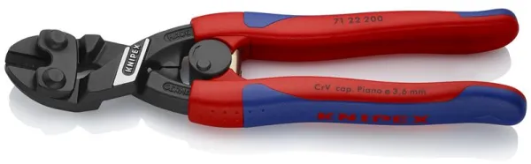 Knipex KNIPEX CoBolt® Cizalla compacta negra atramentada, con mangos delgados de varios componentes 200 mm