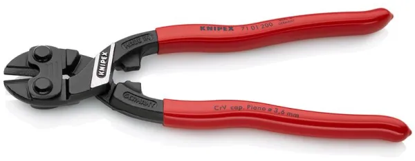 Knipex KNIPEX CoBolt® Cizalla compacta negra atramentada, recubierta de material sintético 200 mm