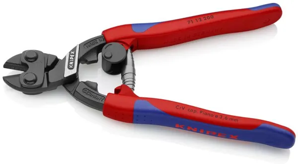 Knipex CoBolt® Cizalla compacta negra atramentada, con mango delgado de varios componentes 200 mm