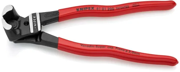 Cizalla de pernos Knipex alta relación negra atramentada, recubierta de plástico 200 mm