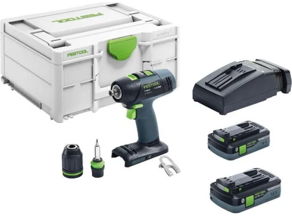 Taladro atornillador a batería Festool T 18+3 HPC 4,0 I-Plus en Systainer3