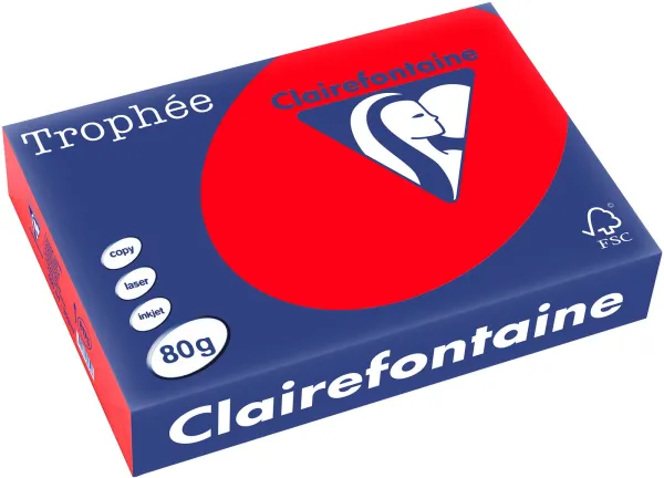 Q-connect Trophee Papel de copia A4 80g rojo intenso 500 hojas