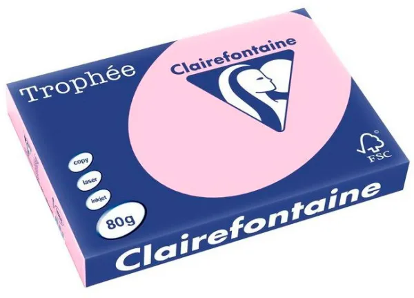 Q-connect Trophee Papel de Copia A3 80g Rosa Pastel 500 Hojas