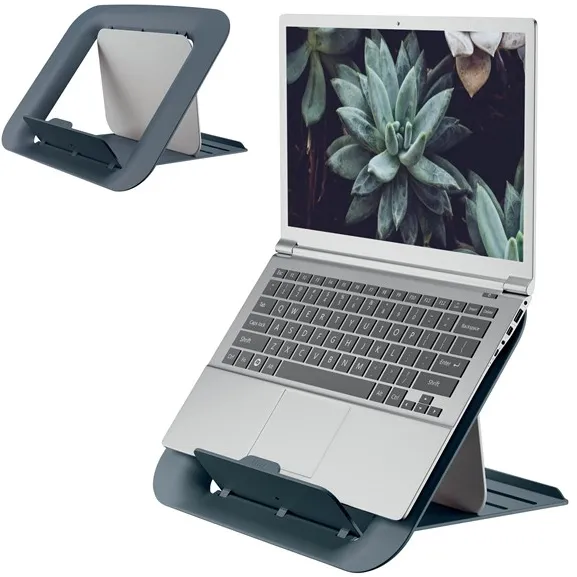 Leitz Ergo Cosy soporte ajustable para portátil, 80% plástico reciclado Gris terciopelo